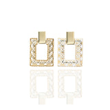 Signature Resin and Gold Rectangle Earrings - Georgina Jewelry