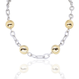 Silver Gold Sphere Signature Necklace - Georgina Jewelry