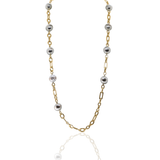 Gold Silver Sphere Necklace with Resin Sphere - Georgina Jewelry