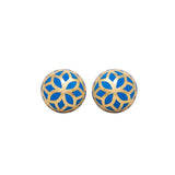 Signature Flower Sphere Blue Cobalt Small Earrings