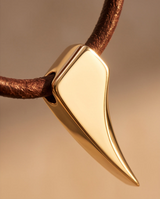 Signature Gold Leather Brown/ Gold Necklace for Men