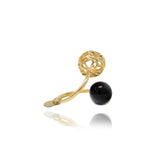 Gold Signature Sphere Resin Ring - Georgina Jewelry