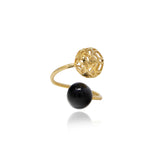 Gold Signature Sphere Resin Ring - Georgina Jewelry