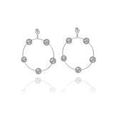 Gold Signature Sphere Dangle Hoops - Georgina Jewelry
