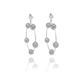 Gold Signature Sphere Dangle Hoops - Georgina Jewelry
