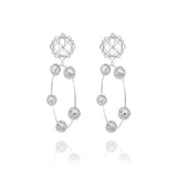 Gold Flower Sphere Hoops - Georgina Jewelry