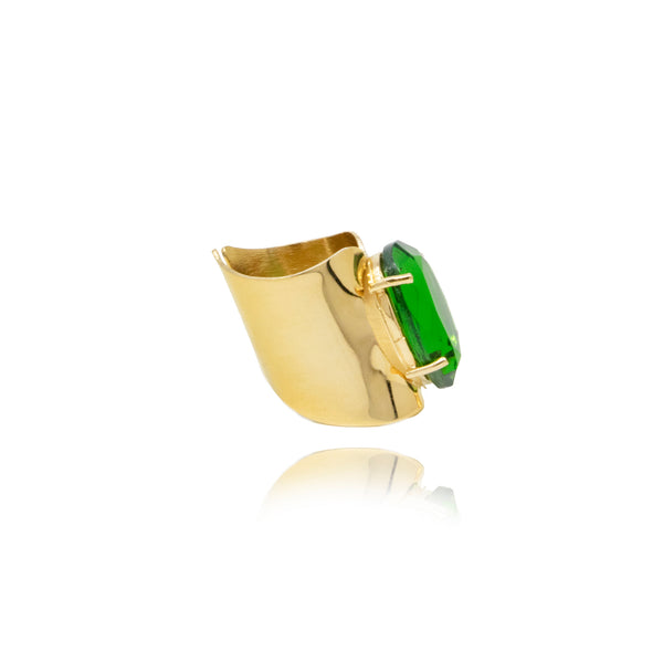 Gold Emerald Crystal Ring - Georgina Jewelry