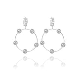 Gold Flower Sphere Hoops - Georgina Jewelry