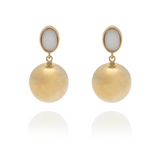 Signature Dangle Gold Sphere Onyx Earrings - Georgina Jewelry