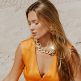 Gold Signature Resin Chain Necklace - Georgina Jewelry