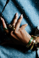 Signature Gold Green Emerald Resin Bracelet - Georgina Jewelry