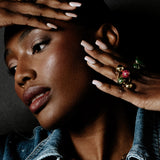 Signature Green Emerald Sphere Resin Ring - Georgina Jewelry