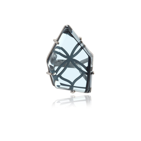 Signature Asymmetric Crystal Ring - Georgina Jewelry