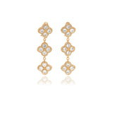 Chandler Diamond Flower Long Earrings - Georgina Jewelry