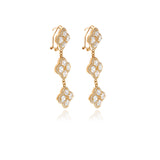 Chandler Diamond Flower Long Earrings - Georgina Jewelry