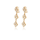 Chandler Diamond Flower Long Earrings - Georgina Jewelry