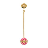 Signature Gold Sphere Pink Resin Long Earrings - Georgina Jewelry