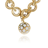 Gold Signature Mother Pearl  Flower Personalize Initial Charm - Georgina Jewelry