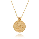 Gold Signature Flower Personalize Zodiac Necklace - Georgina Jewelry