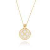 Gold Signature Mother Pearl Resin Flower Personalize Initial Necklace - Georgina Jewelry