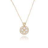 Gold Signature Mother Pearl Resin Flower Personalize Initial Necklace - Georgina Jewelry