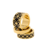 Signature Gold Onyx Resin Band Ring - Georgina Jewelry