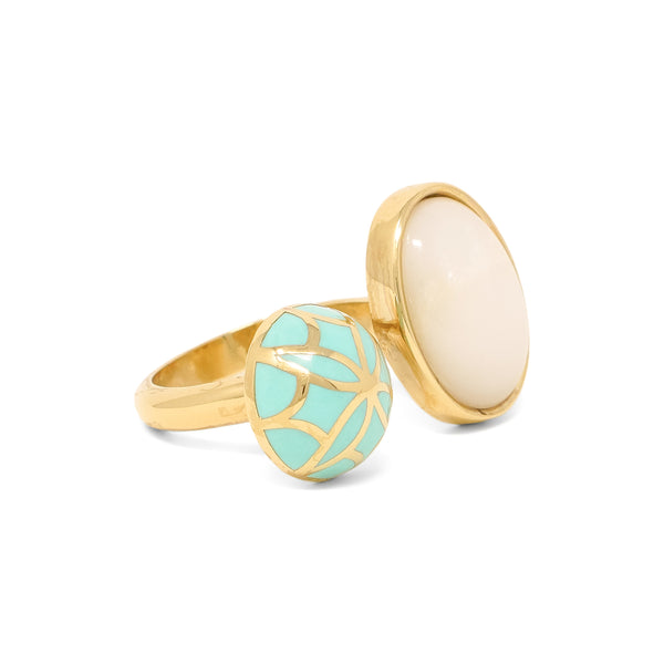 Signature Sphere Turquoise  Resin Ring - Georgina Jewelry