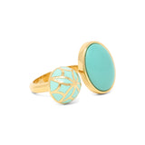 Signature Sphere Turquoise Resin Ring - Georgina Jewelry