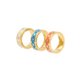 Signature Gold Carmelian Resin Band Ring - Georgina Jewelry