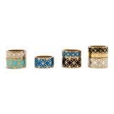 Signature Gold Blue Cobalt Resin Band Ring - Georgina Jewelry