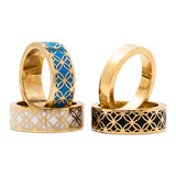 Signature Gold Mother Pearl Resin Band Ring - Georgina Jewelry