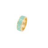 Signature Gold Thin Turquoise Resin Band Ring - Georgina Jewelry