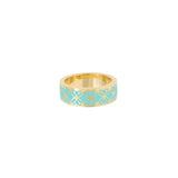 Signature Gold Thin Turquoise Resin Band Ring - Georgina Jewelry