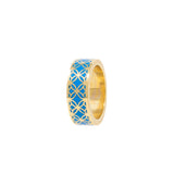 Signature Gold Blue Cobalt Resin Band Ring - Georgina Jewelry
