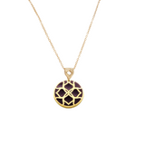 Gold Signature Burgundy Resin Flower Personalize Initial Necklace - Georgina Jewelry