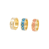 Signature Gold Thin Turquoise Resin Band Ring - Georgina Jewelry