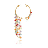 Gold Nest Bead Cuff Statement Earrings - Georgina Jewelry