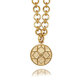 Gold Signature Flower Personalize Zodiac Medallion Necklace - Georgina Jewelry