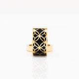 Signature Gold Onyx Resin Band Ring - Georgina Jewelry