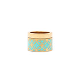 Signature Gold Thick Turquoise Resin Band Ring - Georgina Jewelry