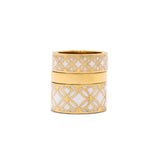 Signature Gold Mother Pearl Resin Band Ring - Georgina Jewelry