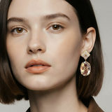 Luxe Chandler Blue Topaz Diamond Petal Earrings