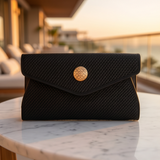 Georgina Black  Straw Large Clutch
