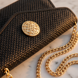 Georgina Black  Straw Large Clutch