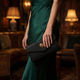 Georgina Black  Straw Large Clutch