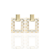 Signature Resin and Gold Rectangle Earrings - Georgina Jewelry
