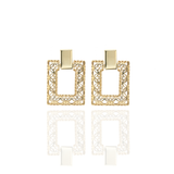 Signature Resin and Gold Rectangle Earrings
