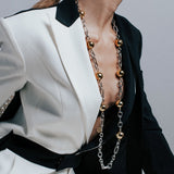 Silver Gold Sphere Signature Necklace - Georgina Jewelry