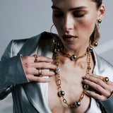 Signature Gold Open Break  Crystal Ring - Georgina Jewelry