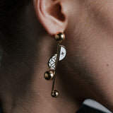 Signature Moon Sphere Long Earrings - Georgina Jewelry